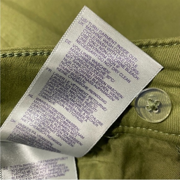 NYDJ Size 10 Pants Utility Cargo Chico Green High Waist Lift Tuck Pockets - Picture 9 of 11